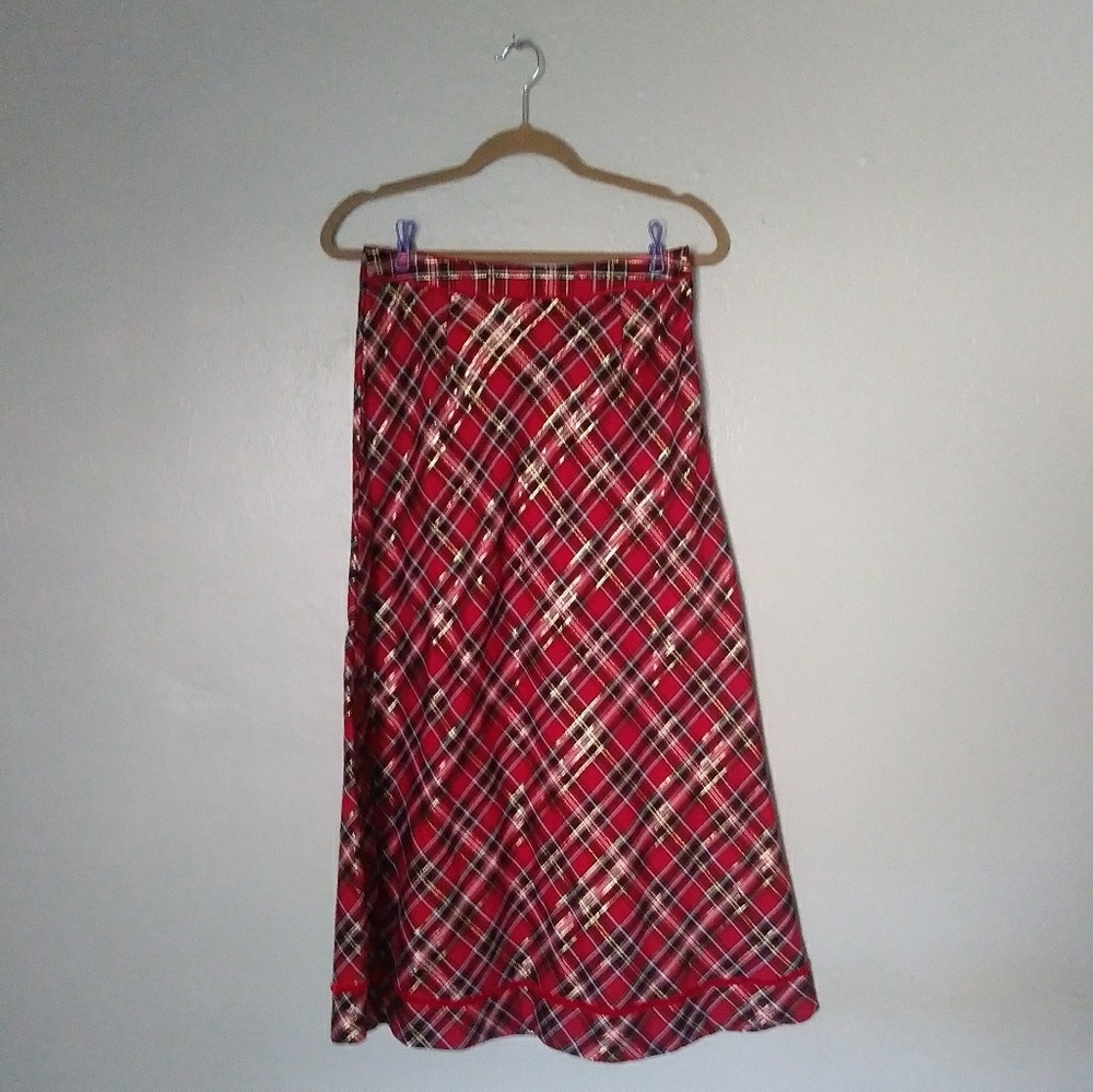 Scottish Tartan Gold Plaid Skirt